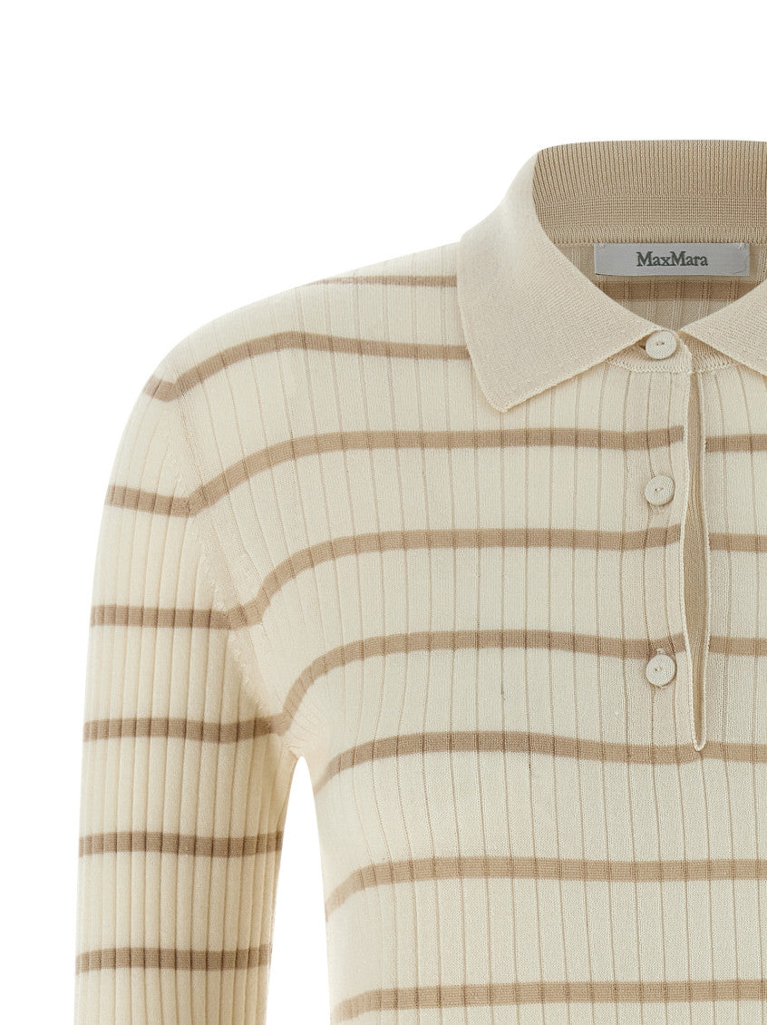 Beige Shirt Collar Ribbed Polo 3
