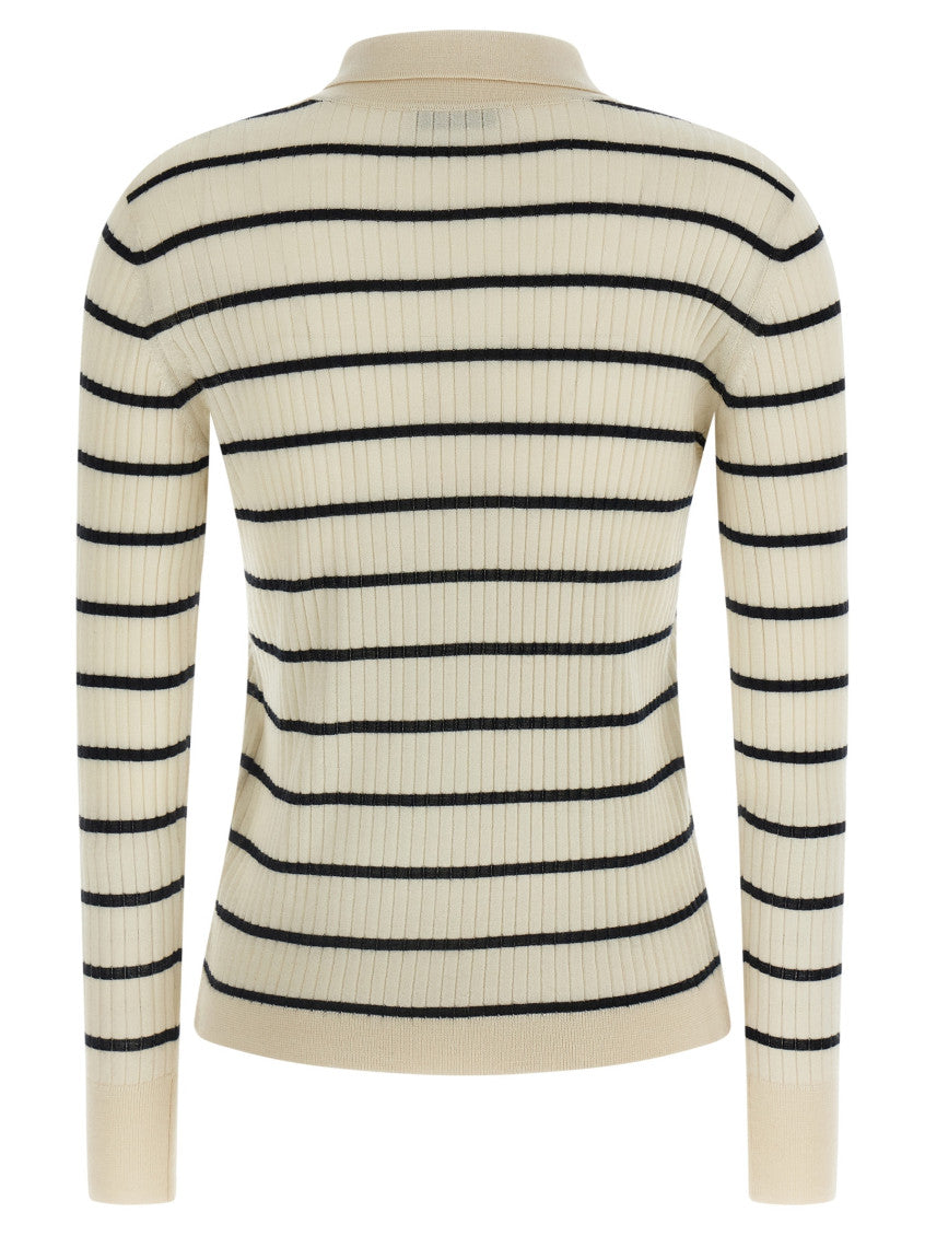 Blue Shirt Collar Ribbed Polo 2
