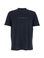 Blue Crew Neck Logo T-shirt 1