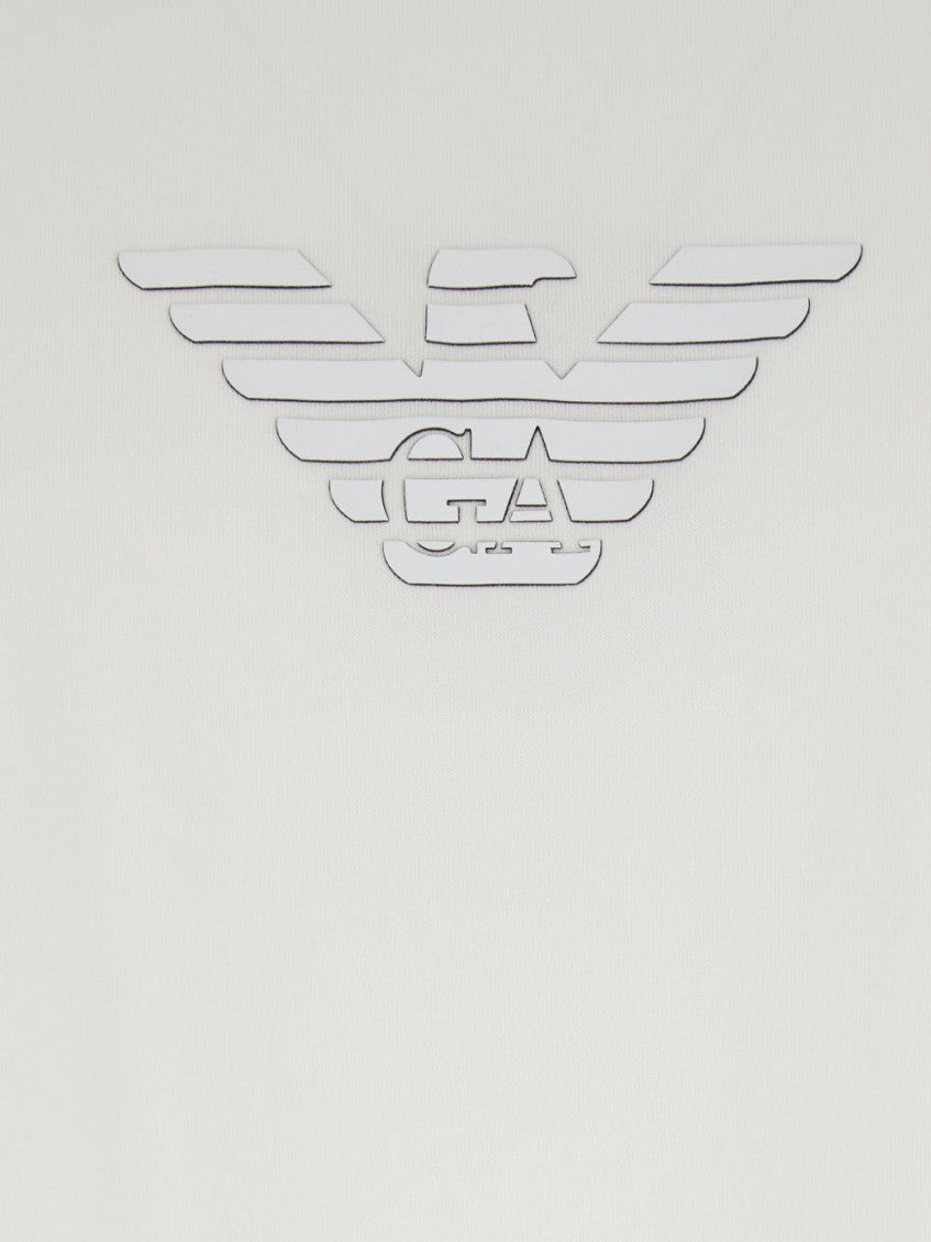 White Round Neck Logo T-shirt 2