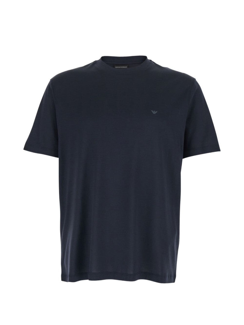 Blue Round Neck Logo T-shirt 1