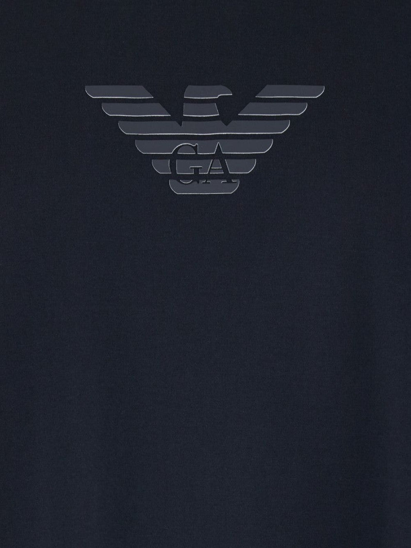 Blue Crew Neck Logo T-shirt 3