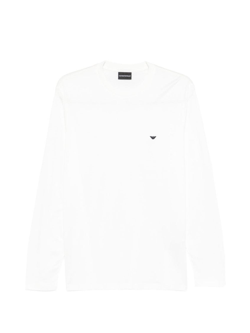 White Round Neck Logo T-shirt 1