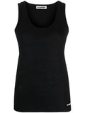 Black logo-print cotton tank top 1