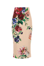 MultiColor Printed Stretch Satin Skirt 1