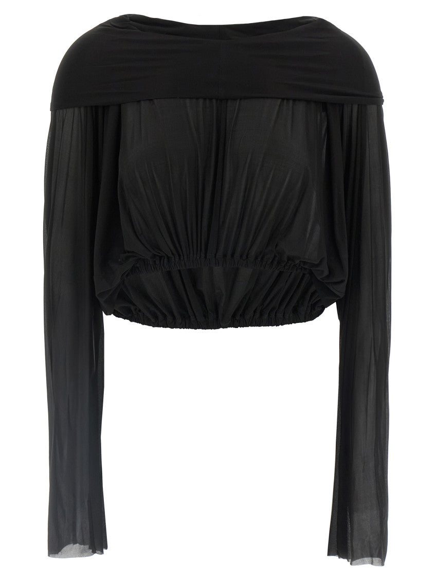 Black 'Crooped Hooded Tunic' sweater 1
