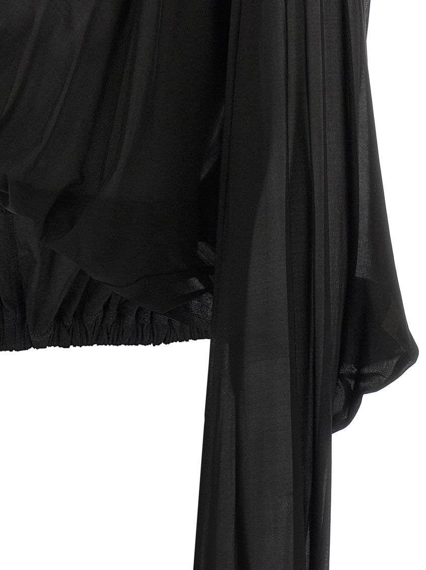Black 'Crooped Hooded Tunic' sweater 4