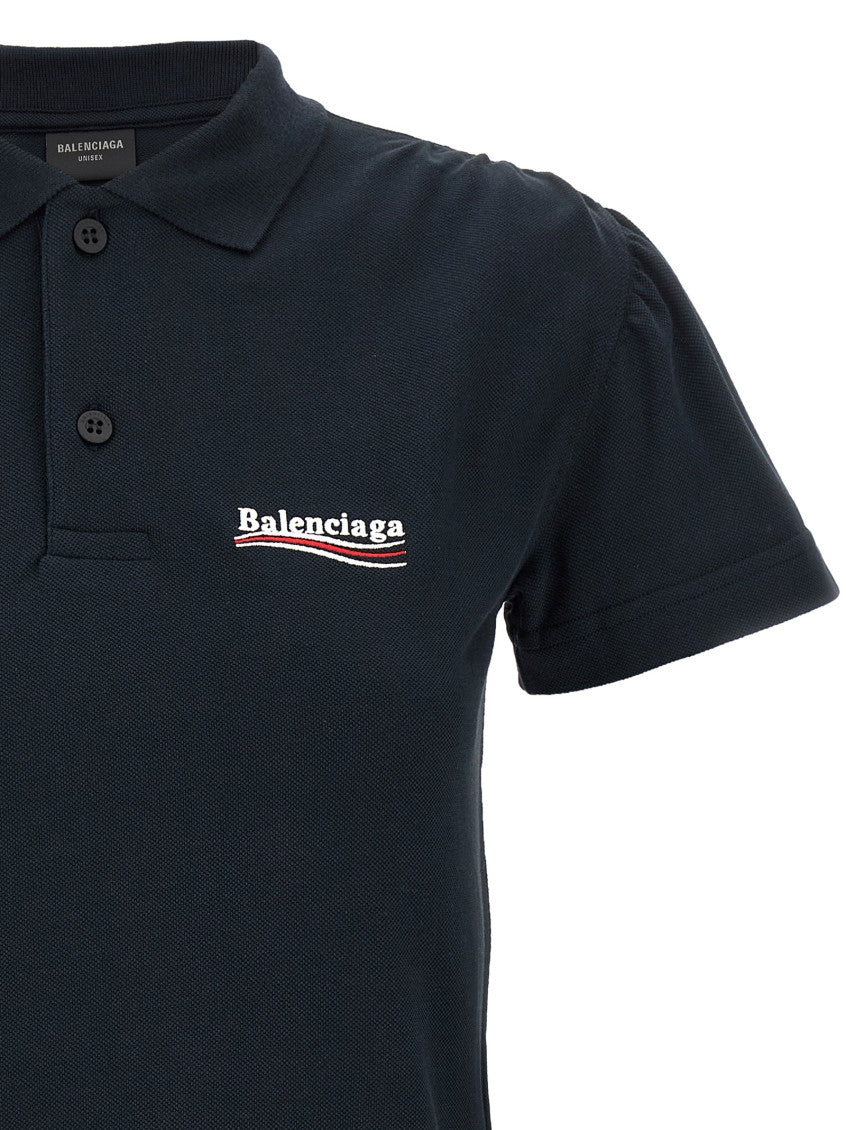 Blue Logo embroidery polo shirt 3