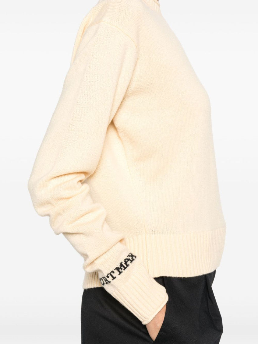 White Wool Crewneck Sweater 3