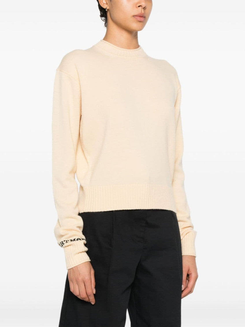 White Wool Crewneck Sweater 4