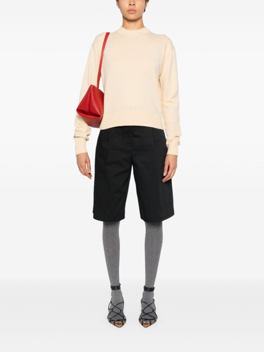 White Wool Crewneck Sweater 5