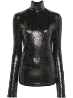 Black Joyela shiny high-neck top 1