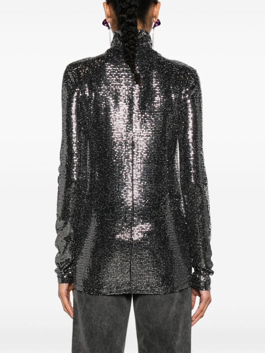 Black Joyela shiny high-neck top 2
