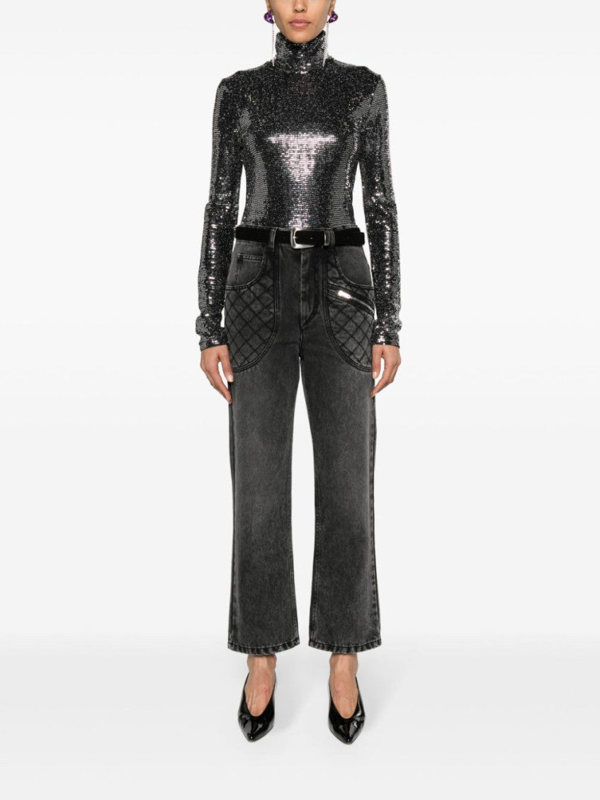Black Joyela shiny high-neck top 5