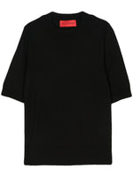 Black Selena fine-ribbed top 1