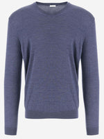 Blue V-Neck Solid Sweater 1