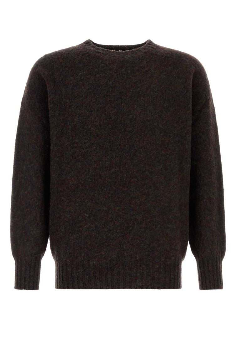 Brown Crewneck Solid Sweater 1