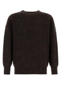 Brown Crewneck Solid Sweater 1
