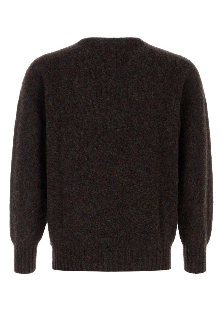 Brown Crewneck Solid Sweater 2