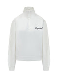 White Logo Mock Collar Sweatshirt 1