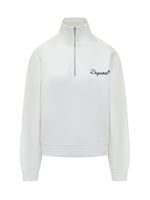 White Logo Mock Collar Sweatshirt 1