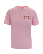 Pink Embroidered Crew Neck T-Shirt 1