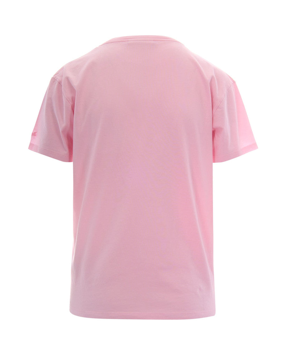 Pink Embroidered Crew Neck T-Shirt 2