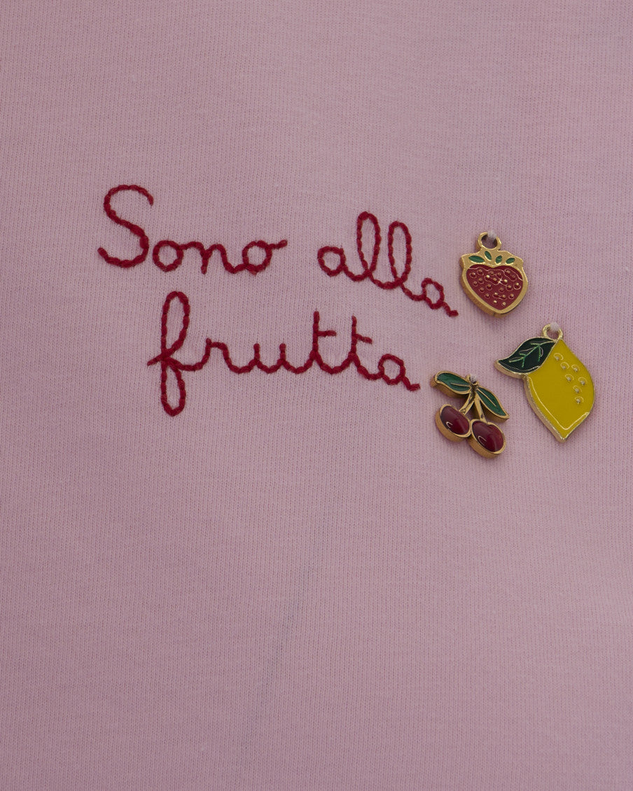 Pink Embroidered Crew Neck T-Shirt 3