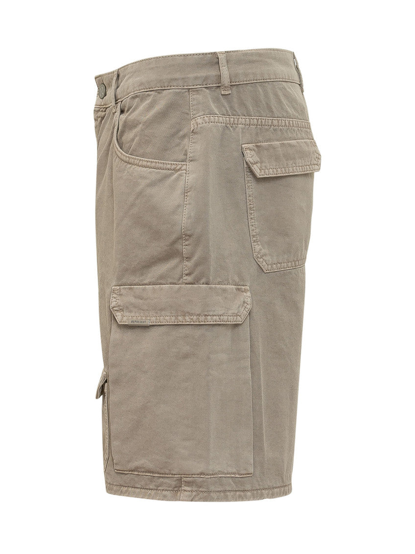 Beige Solid Shorts 2
