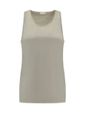 Grey Solid Scoop Neck Top 1