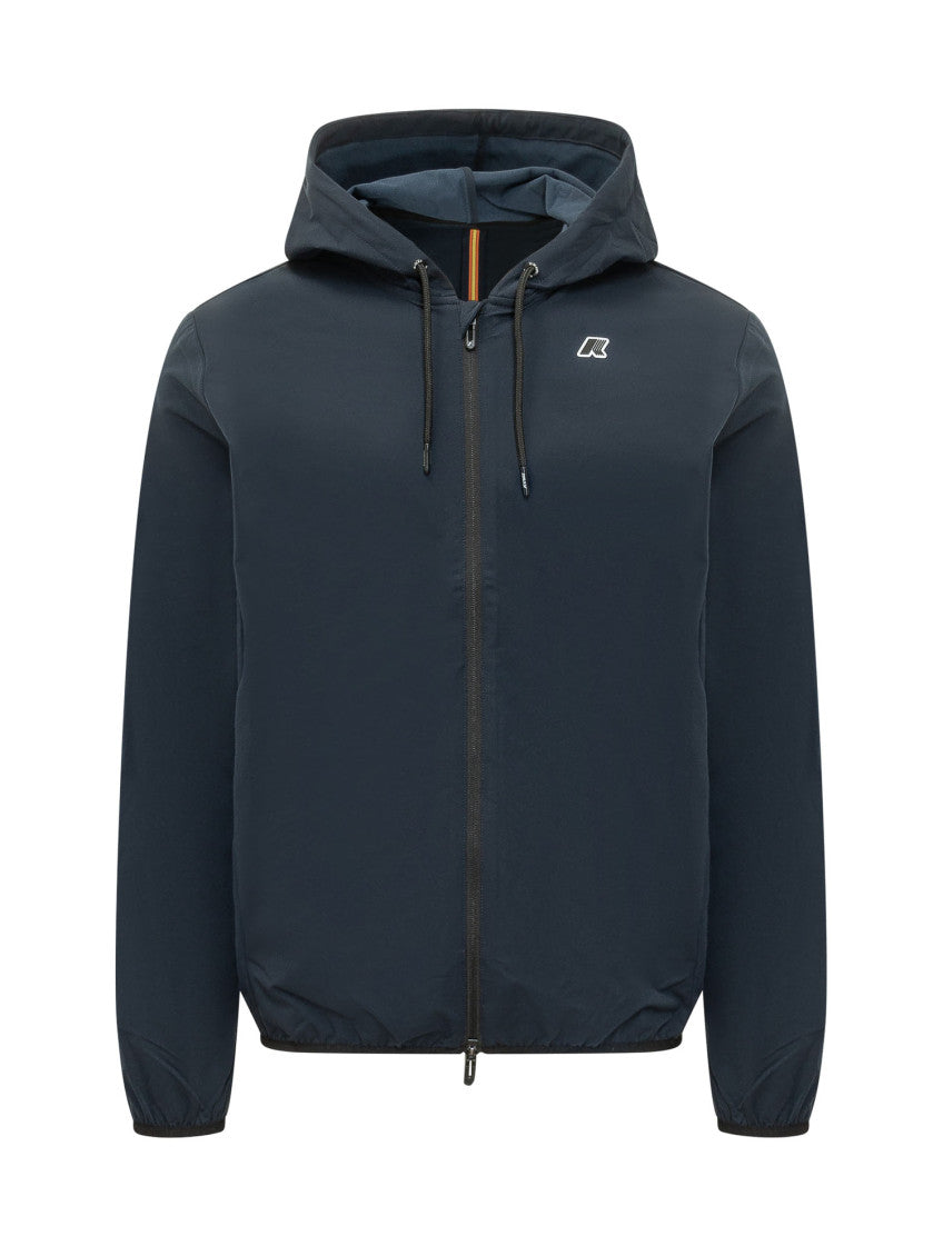 Dark Blue Solid Hood Jacket 1