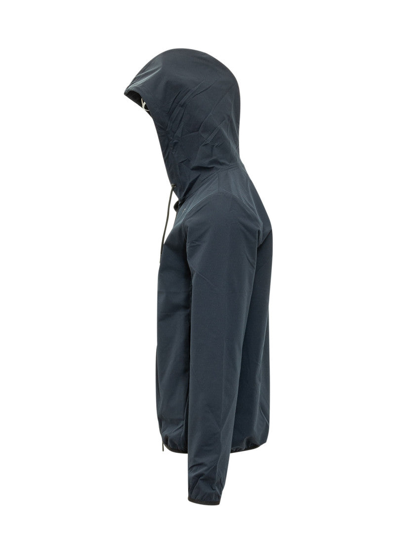 Dark Blue Solid Hood Jacket 2