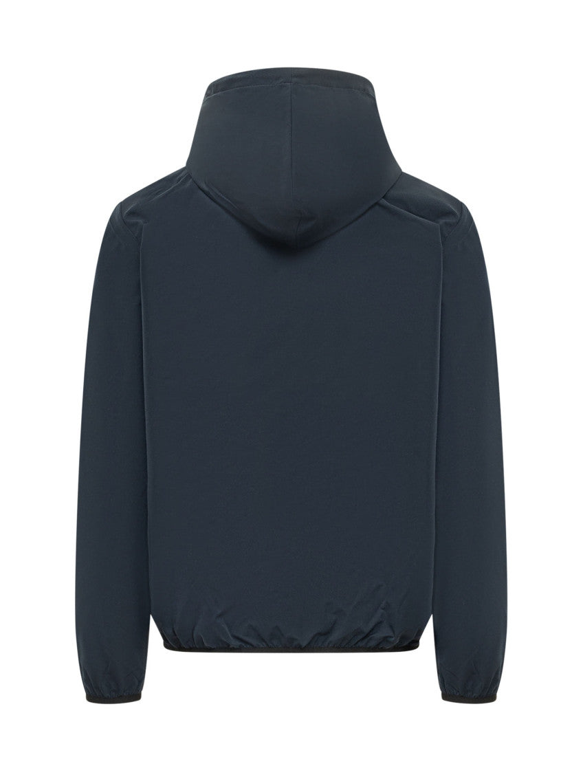 Dark Blue Solid Hood Jacket 3