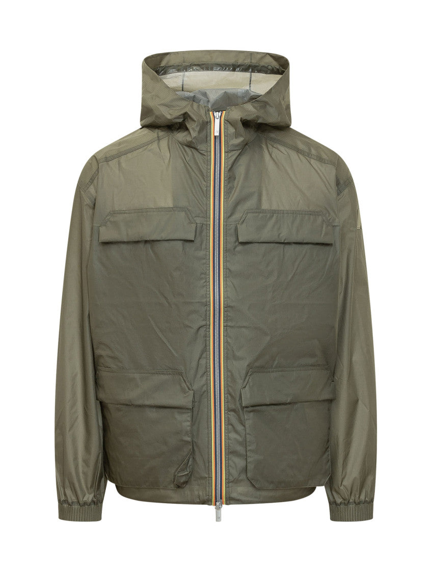 Green Solid Hood Jacket 1