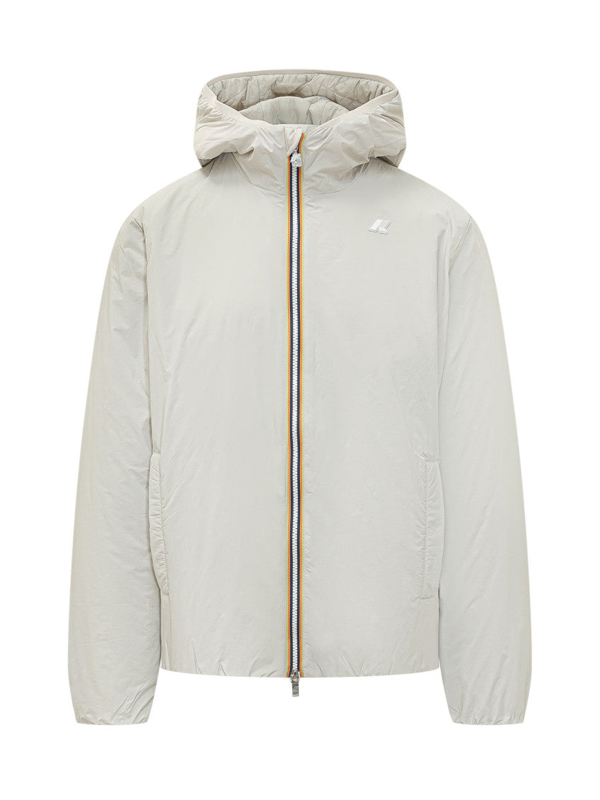 Beige Solid Hood Jacket 1