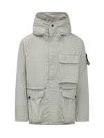 Grey Solid Hood Jacket 1