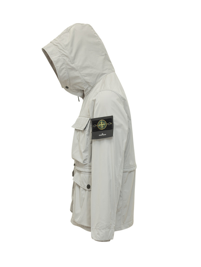 Grey Solid Hood Jacket 2