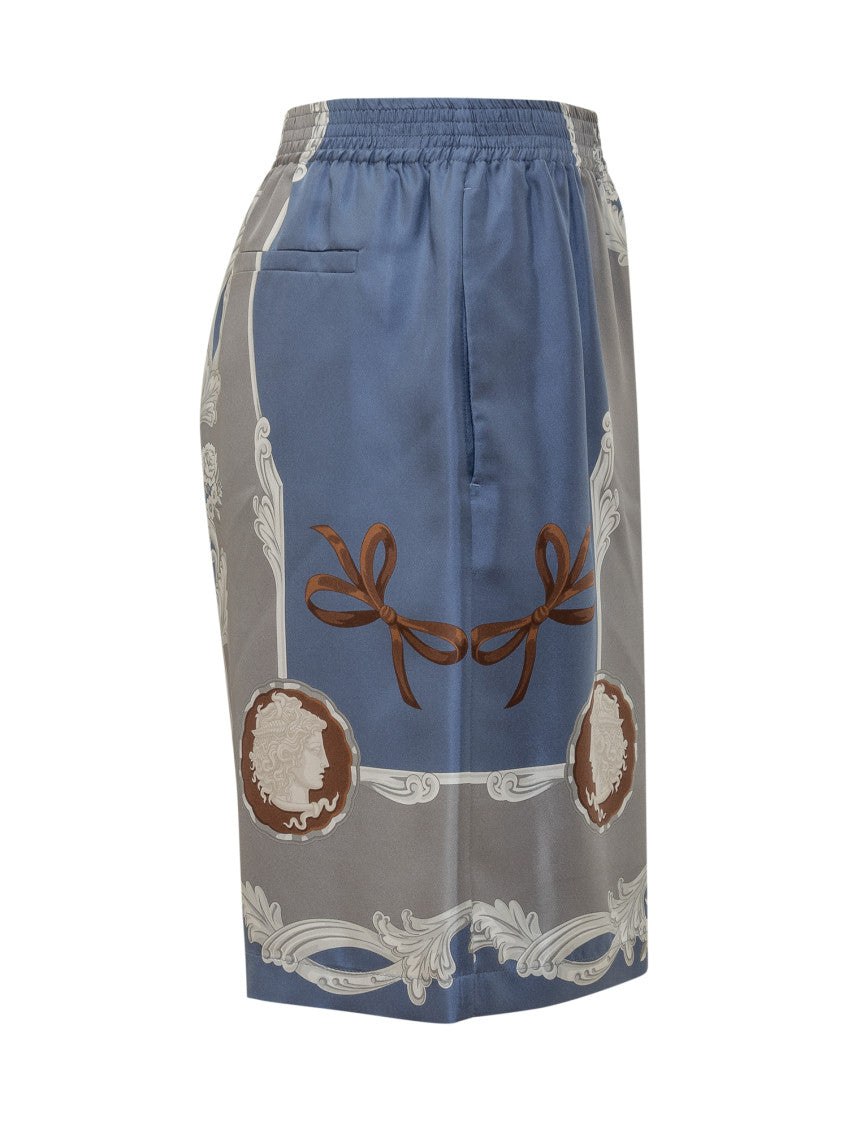 Blue Printed Shorts 2