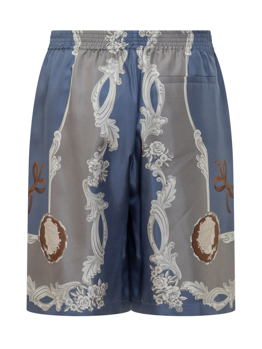 Blue Printed Shorts 3