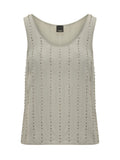 Grey Embellished Round Neck Top 1