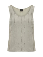 Grey Embellished Round Neck Top 1