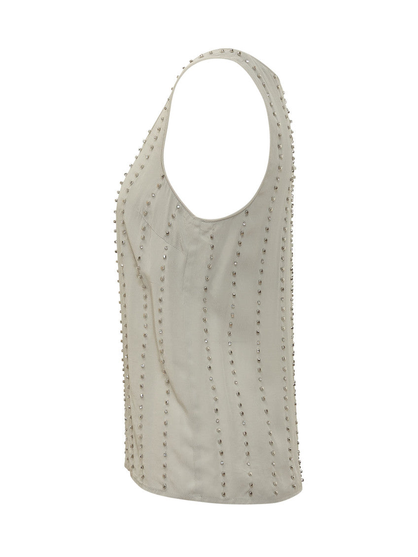 Grey Embellished Round Neck Top 3