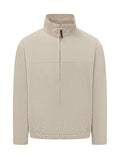 Beige Solid Mock Collar Jacket 1