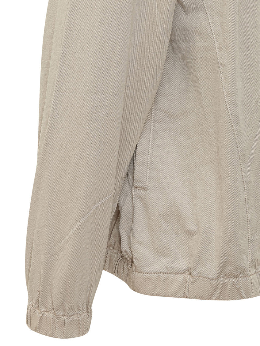 Beige Solid Mock Collar Jacket 3