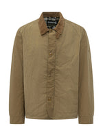 Green Solid Shirt Collar Jacket 1