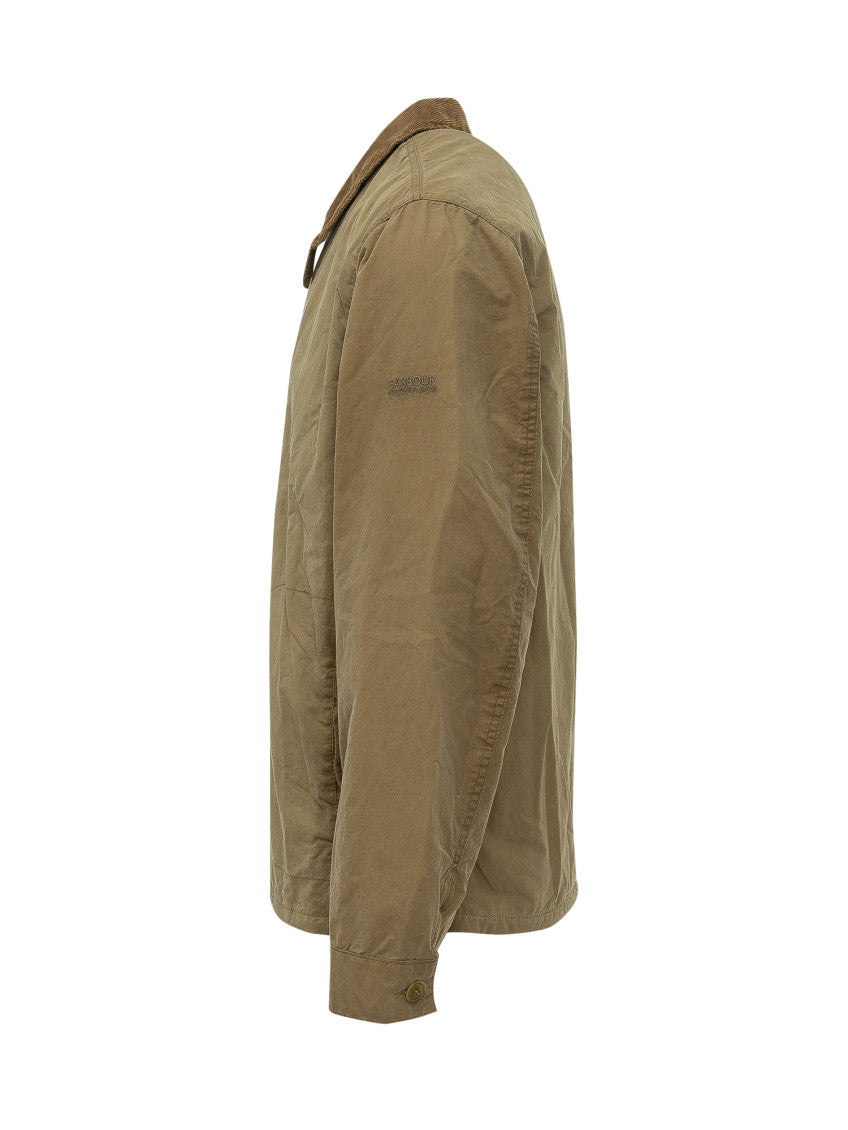 Green Solid Shirt Collar Jacket 2