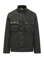 Black Solid Mandarin Collar Jacket 1