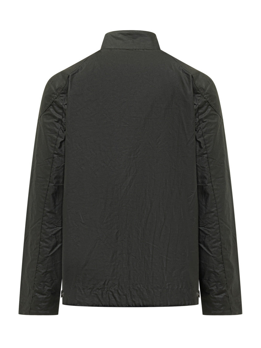 Black Solid Mandarin Collar Jacket 4