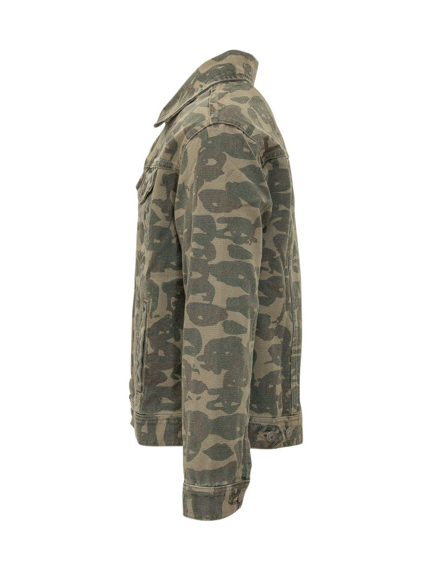Green Camo Shirt Collar Jacket 2