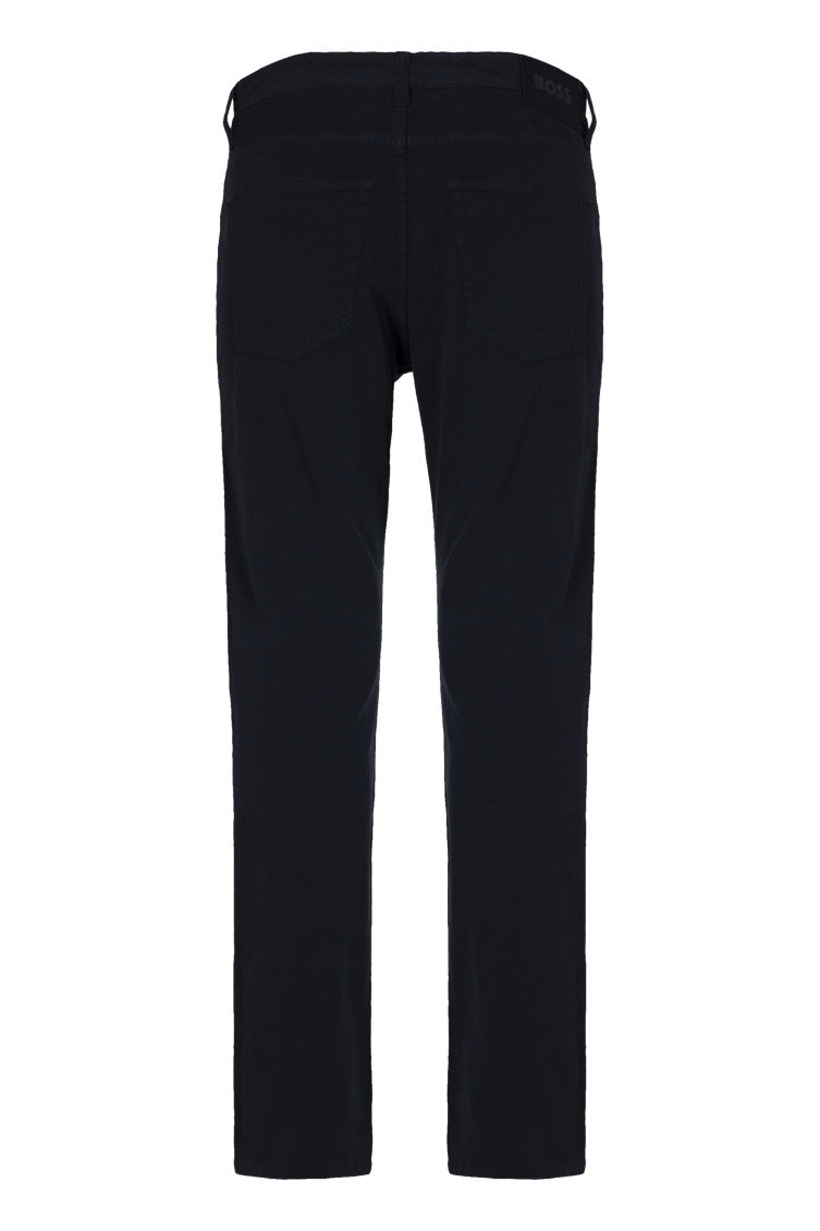 Navy Blue Slim Flat Front Pants 2